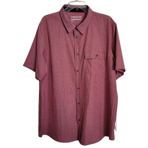 Avalanche Mens Short Sleeve Outdoor Supply Company Red Button Down XL